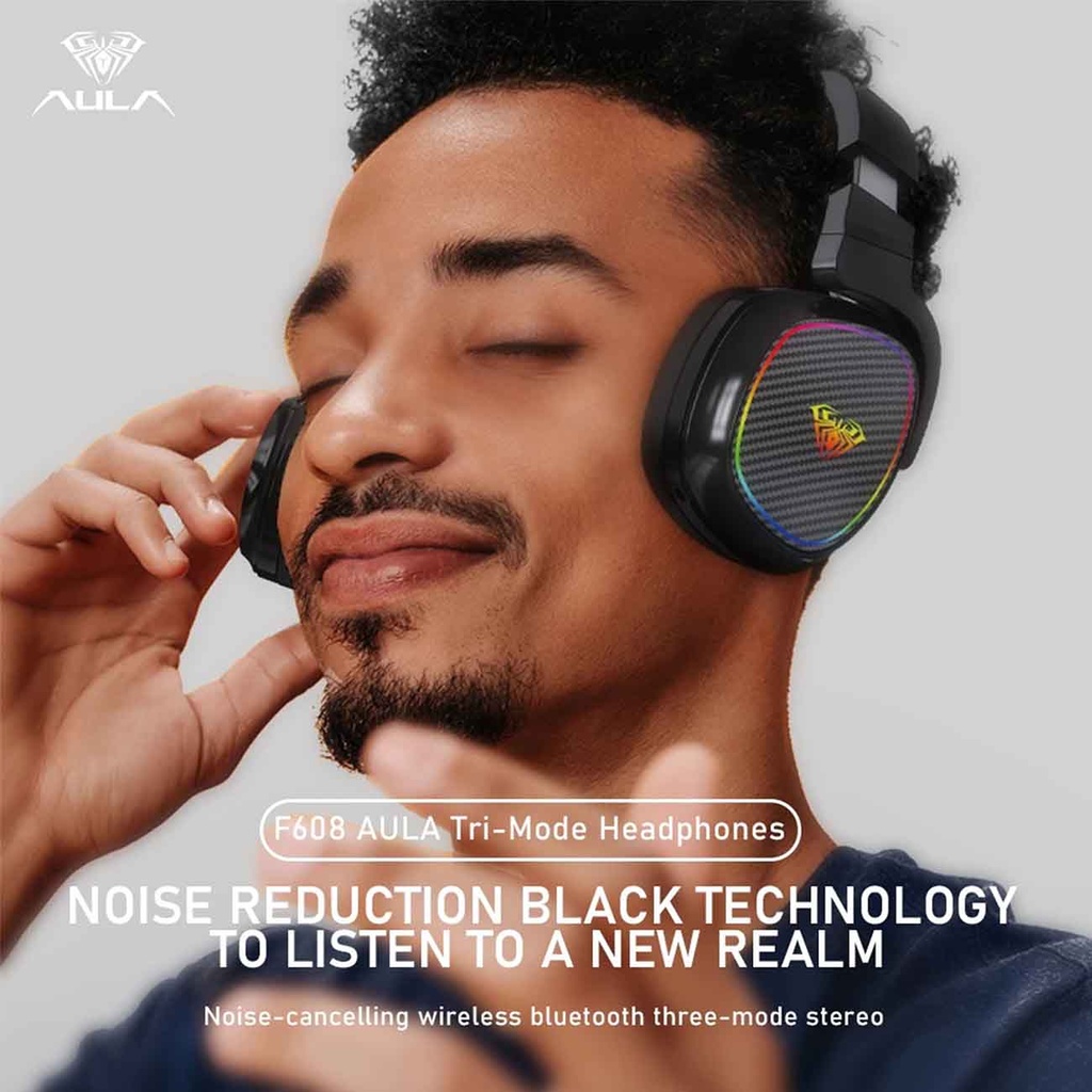 AULA F608 Bluetooth/Wireless 2.4 + Wired Gaming Headset Gear Studio